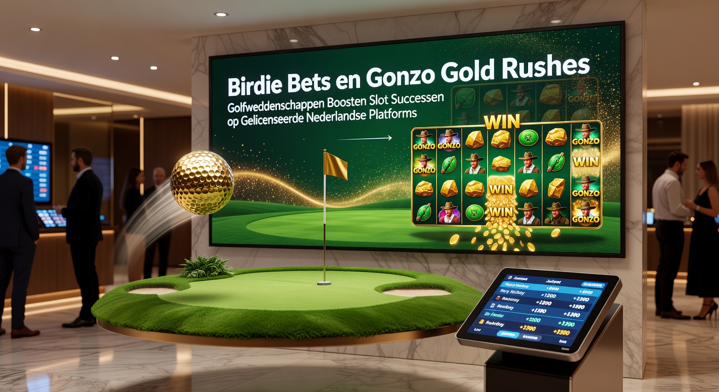 Gonzo Gold Rush slotinterface met vallende blokken en golfbal-symbolen op een mobiel Nederlands casino-app