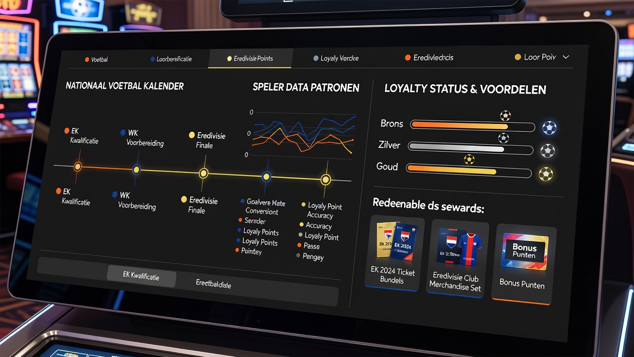Grafiek die spelerdata patronen koppelt aan voetbal mijlpalen en loyaliteitsbeloningen in Nederlandse casino's