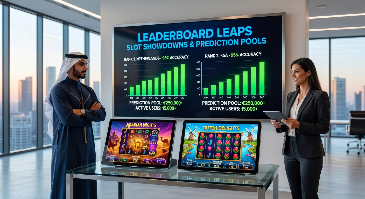Voorbeeld van een prediction pool leaderboard met sportvoorspellingen en slotwinsten op een Nederlands platform