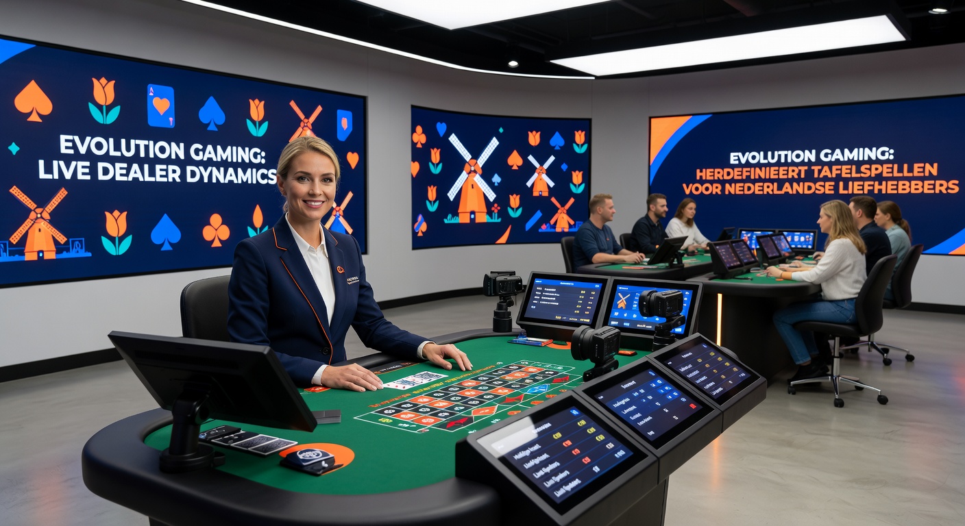 Nederlandse live dealer roulette tafel met Evolution Gaming branding, spelers chatten in het Nederlands tijdens een spin