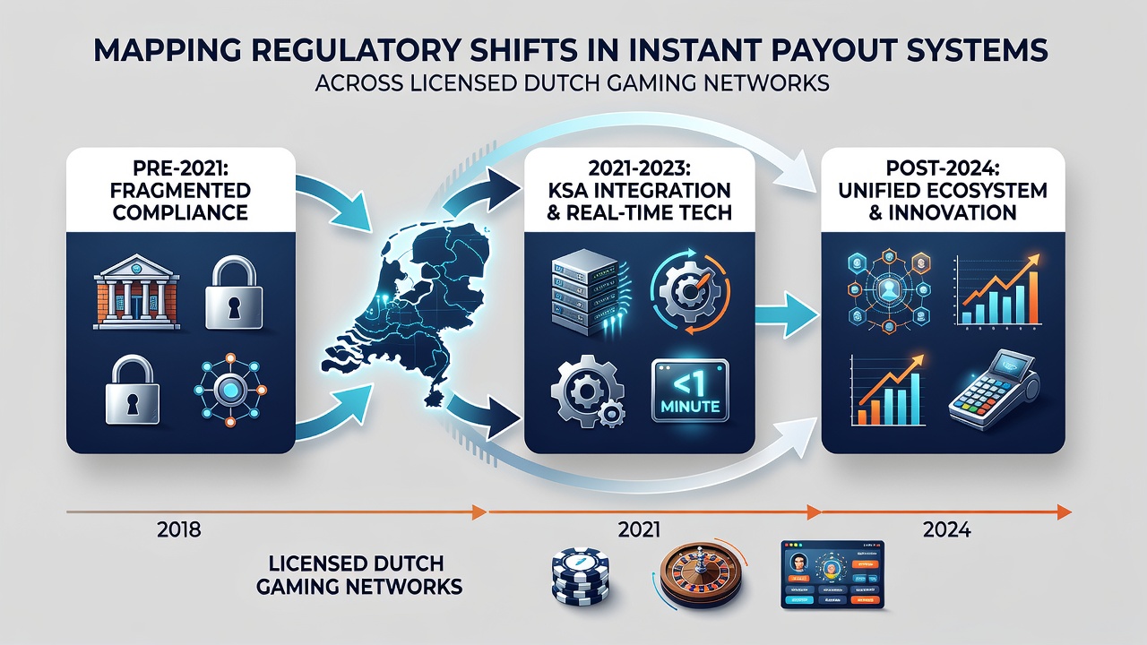 Diagram van instant payout flows met regelgevende controles in Nederlandse netwerken