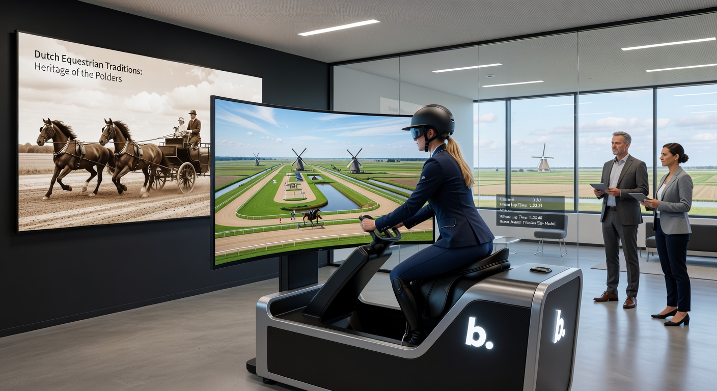 Virtuele racesimulatie interface die Nederlandse hippische elementen combineert met goedgekeurde weddenschapsopties