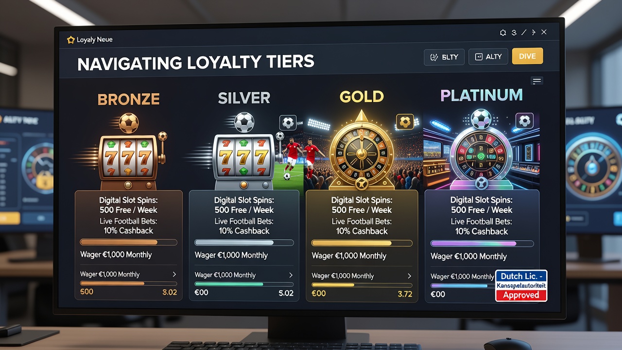 Dashboard overzicht van loyaliteitspunten voor slots en voetbal
