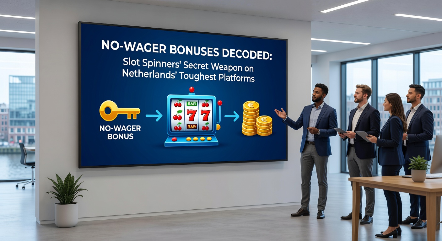 Slotdraaier viert winst met no-wager bonus op een Nederlands casino platform, met directe uitbetaling zichtbaar op scherm