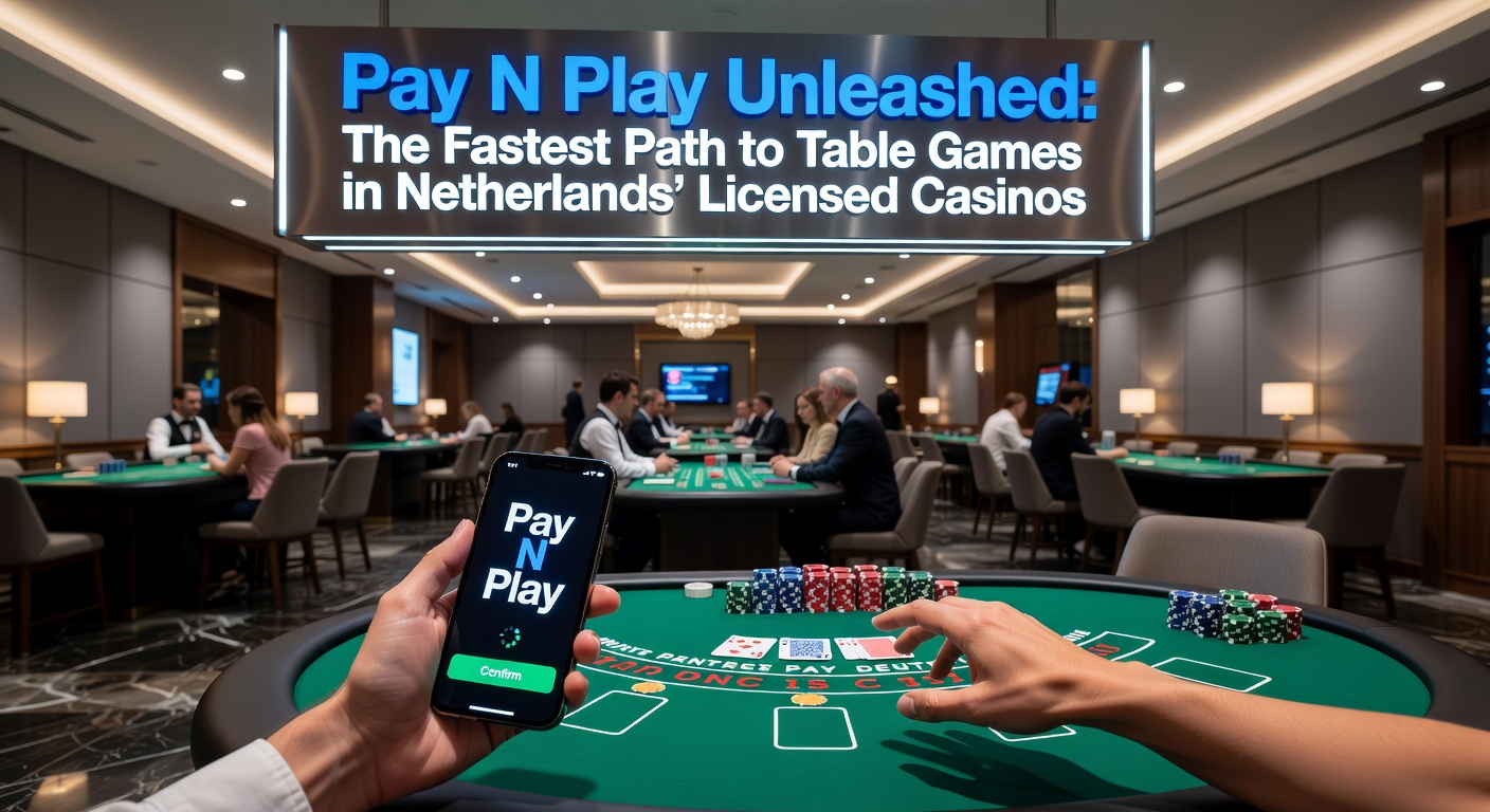 Schermafbeelding van een Pay N Play interface met snelle toegang tot blackjack- en roulette-tafels in een Nederlands casino