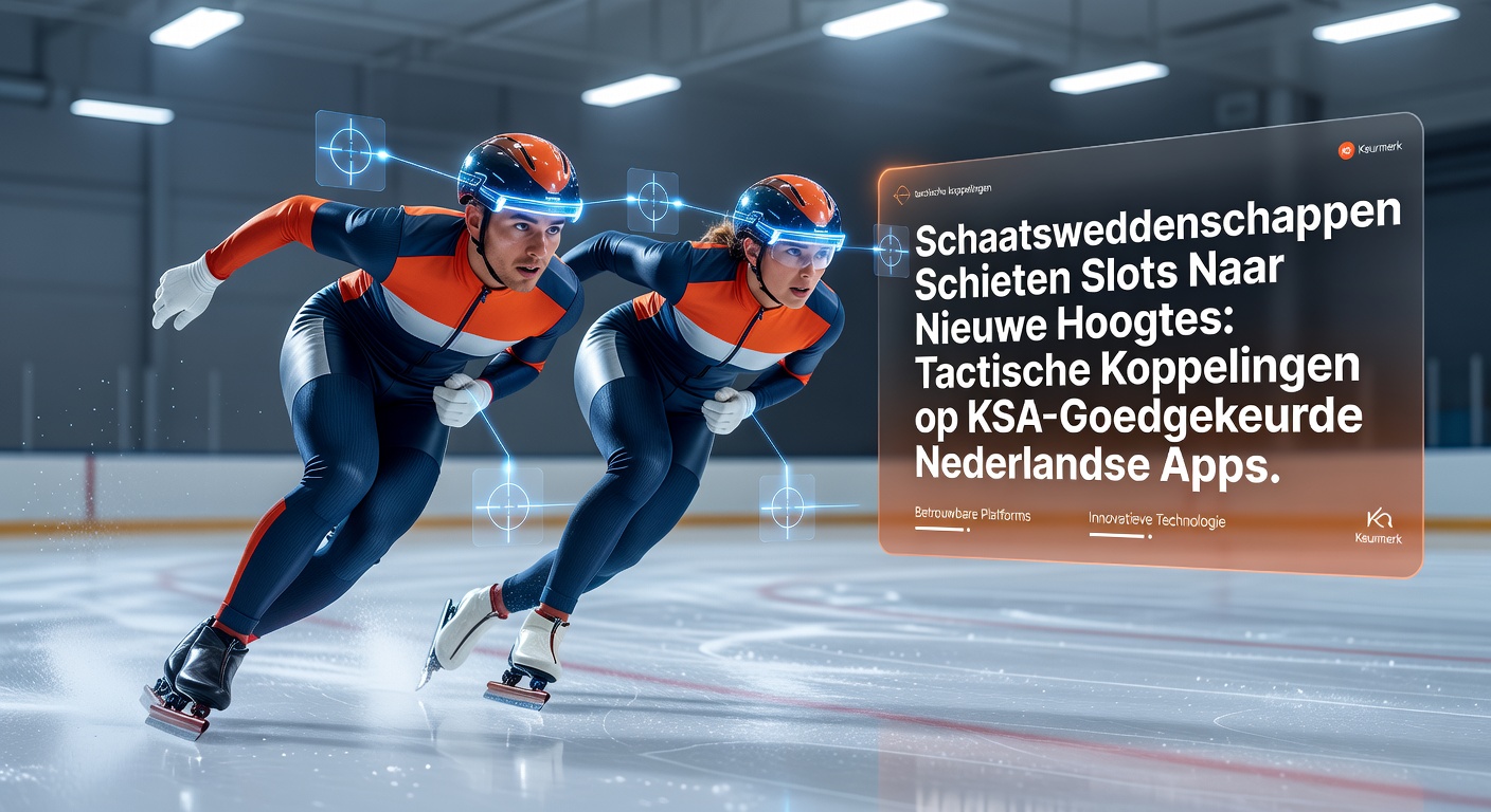 Dynamische interface van een KSA-goedgekeurde app met schaatsweddenschappen en slotspellen, waar live odds naast draaiende reels verschijnen