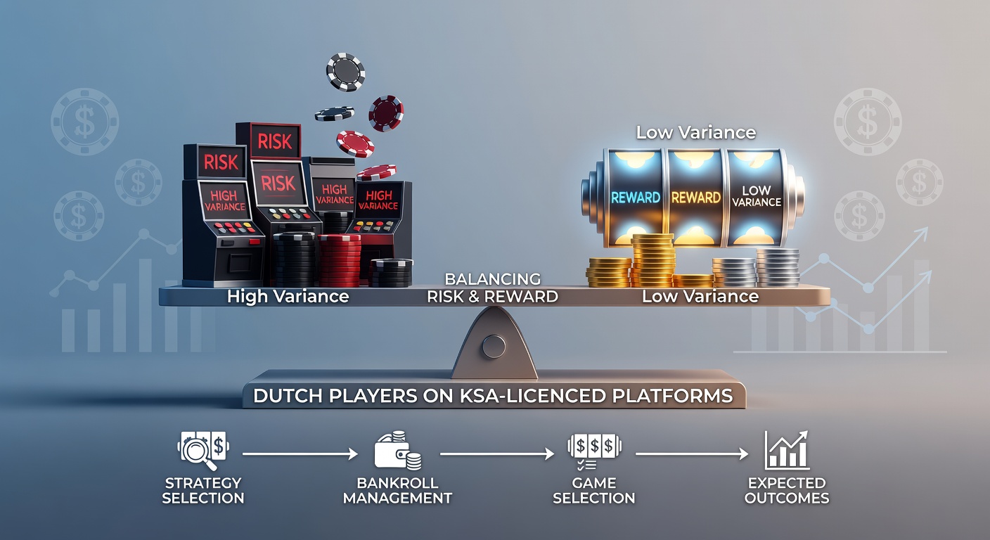 Grafiek die hoge en lage slot variance illustreert met winstkansen en risico-curves voor Nederlandse spelers