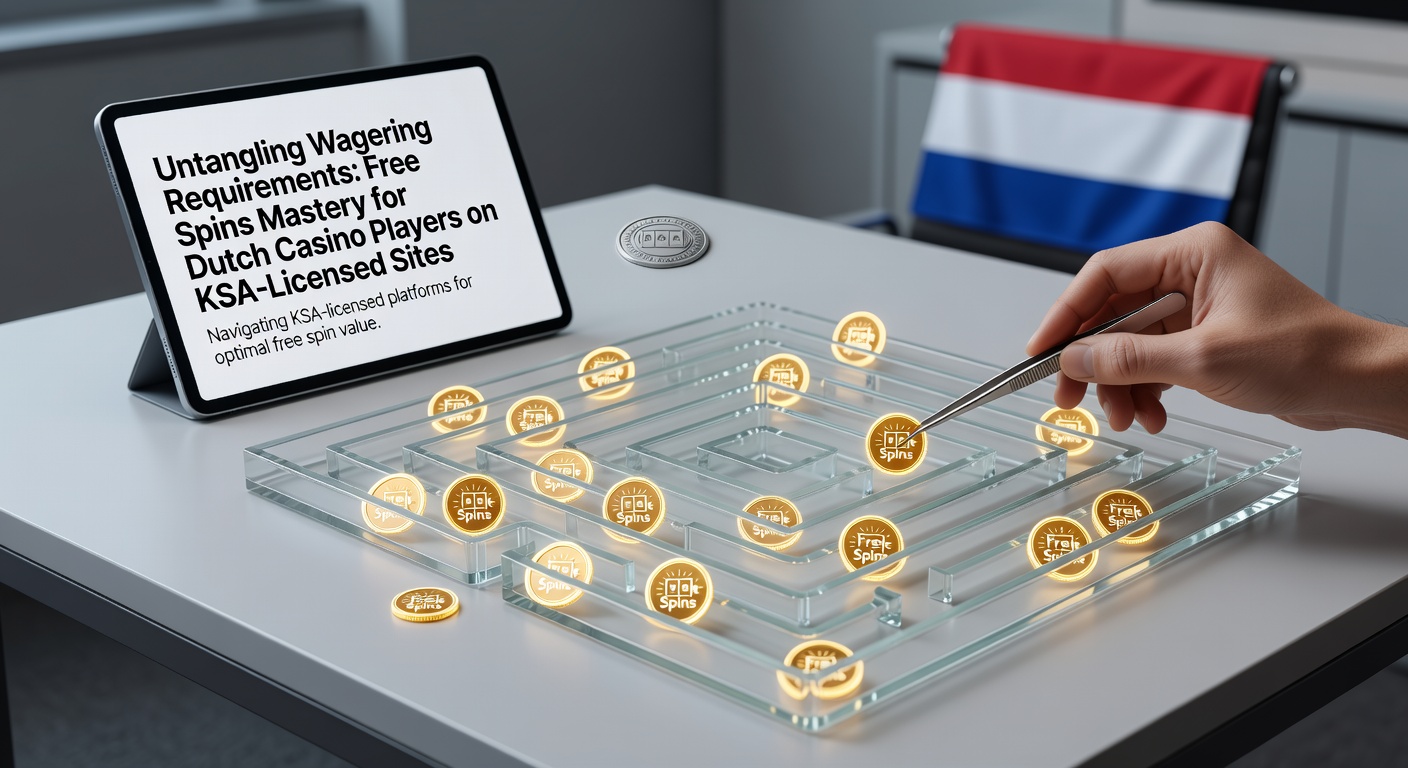 Grafische weergave van een spiraal die wagering requirements symboliseert, met gratis spins iconen die eruit ontsnappen op een Nederlandse vlag achtergrond