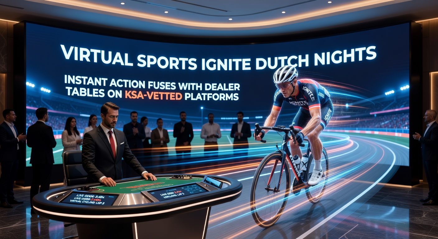 Live dealer roulette sessie naast een virtuele voetbalwedstrijd op een KSA-gelicenseerd Nederlands platform, met odds en chatvensters zichtbaar